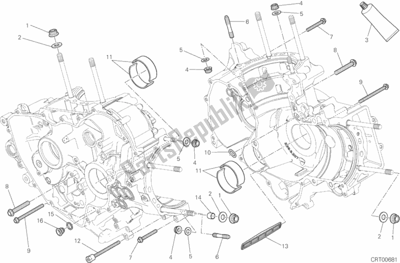Todas as partes de 10a - Par De Meio Cárteres do Ducati Superbike 1299S ABS 2015
